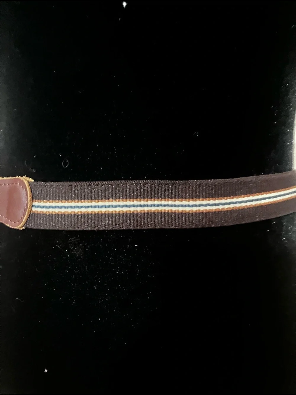Grosgrain Ribbon Leather Tab Belt